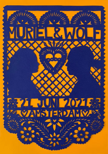 Trouwknipsel Wolf en Muriël